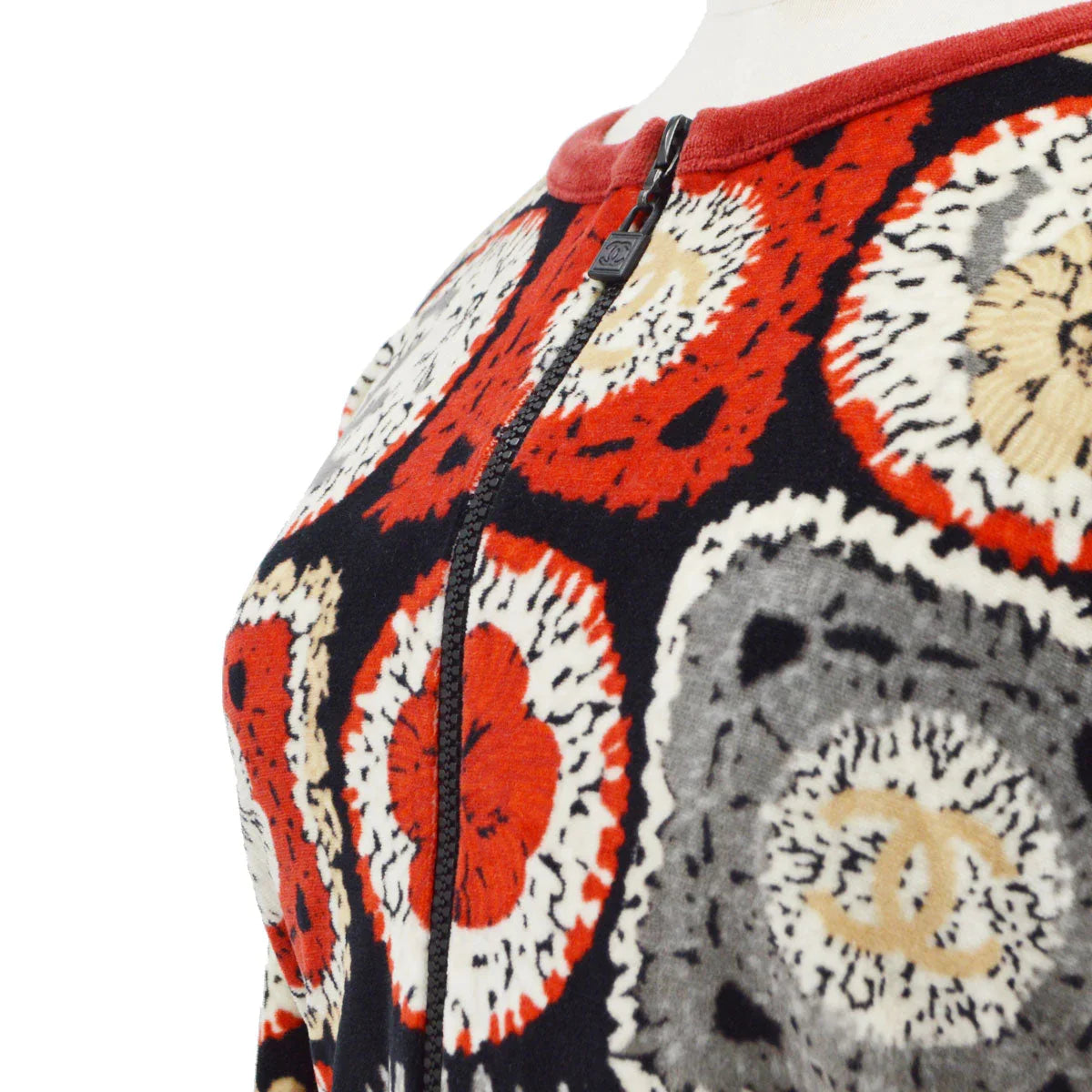 Chanel 2009 Spring Sports line patchwork print collarless jacket #40