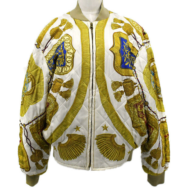 Hermes 1980s Reversible Silk Bomber Jacket 46 AMORE Vintage Tokyo