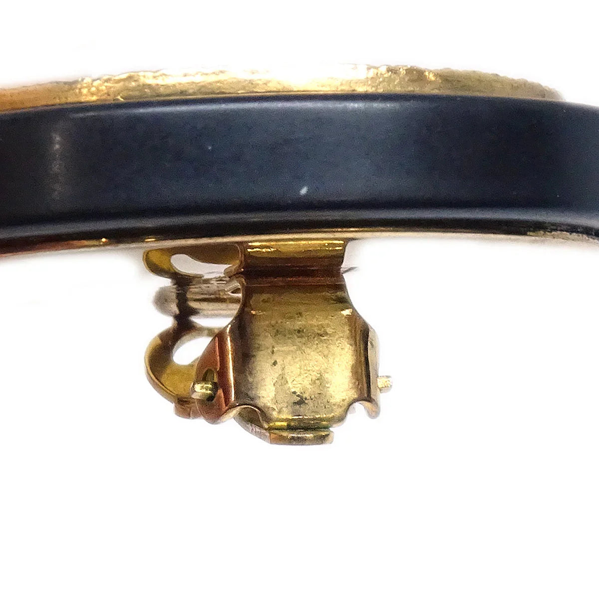 Chanel 1993 Black & Gold Button Earrings Clip-On 28