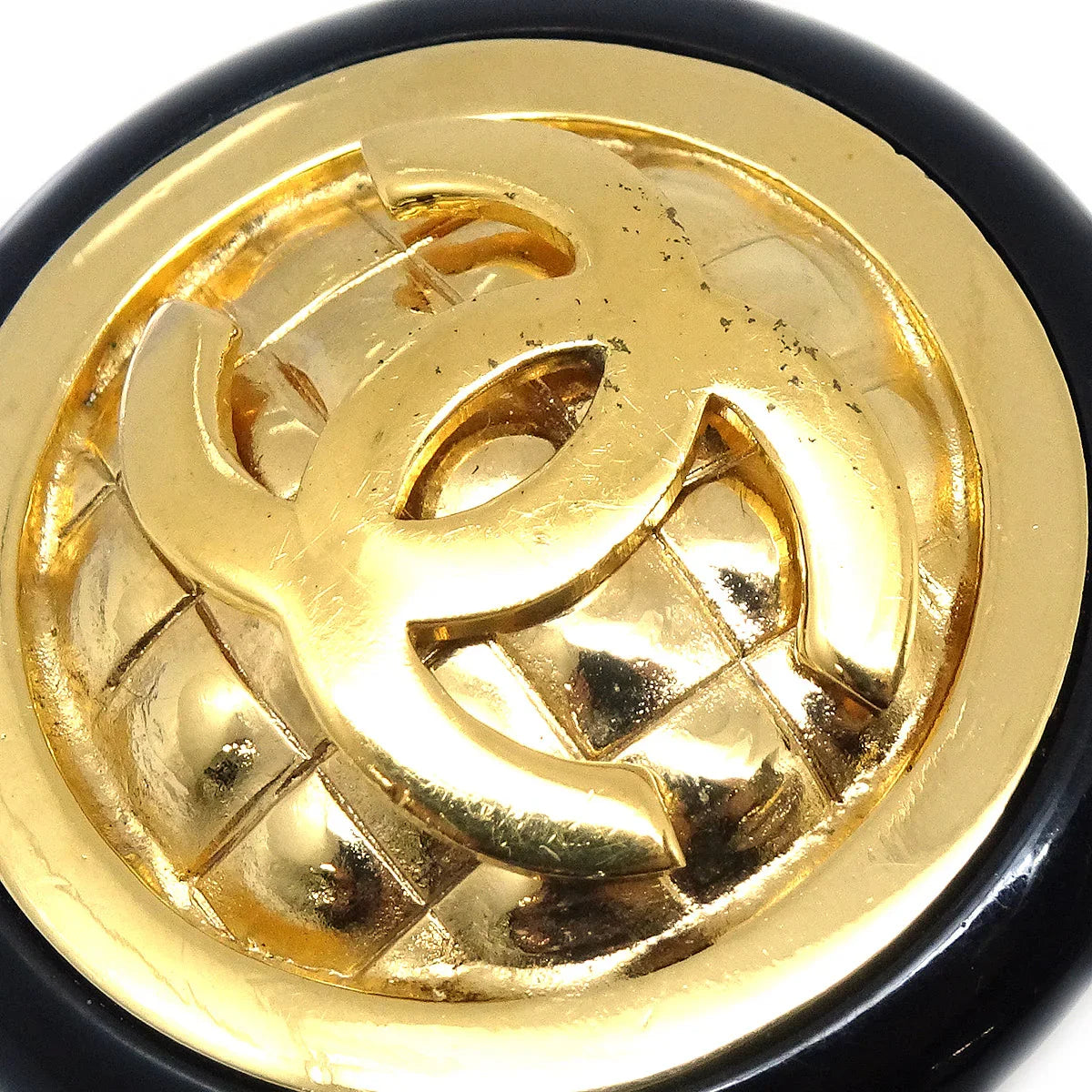Chanel Black & Gold CC Earrings Clip-On