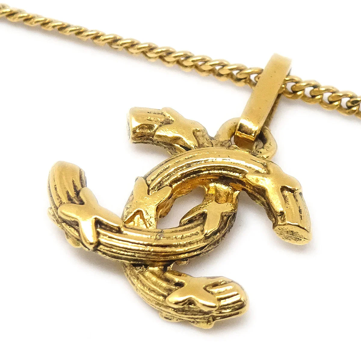Chanel Mini CC Gold Chain Pendant Necklace
