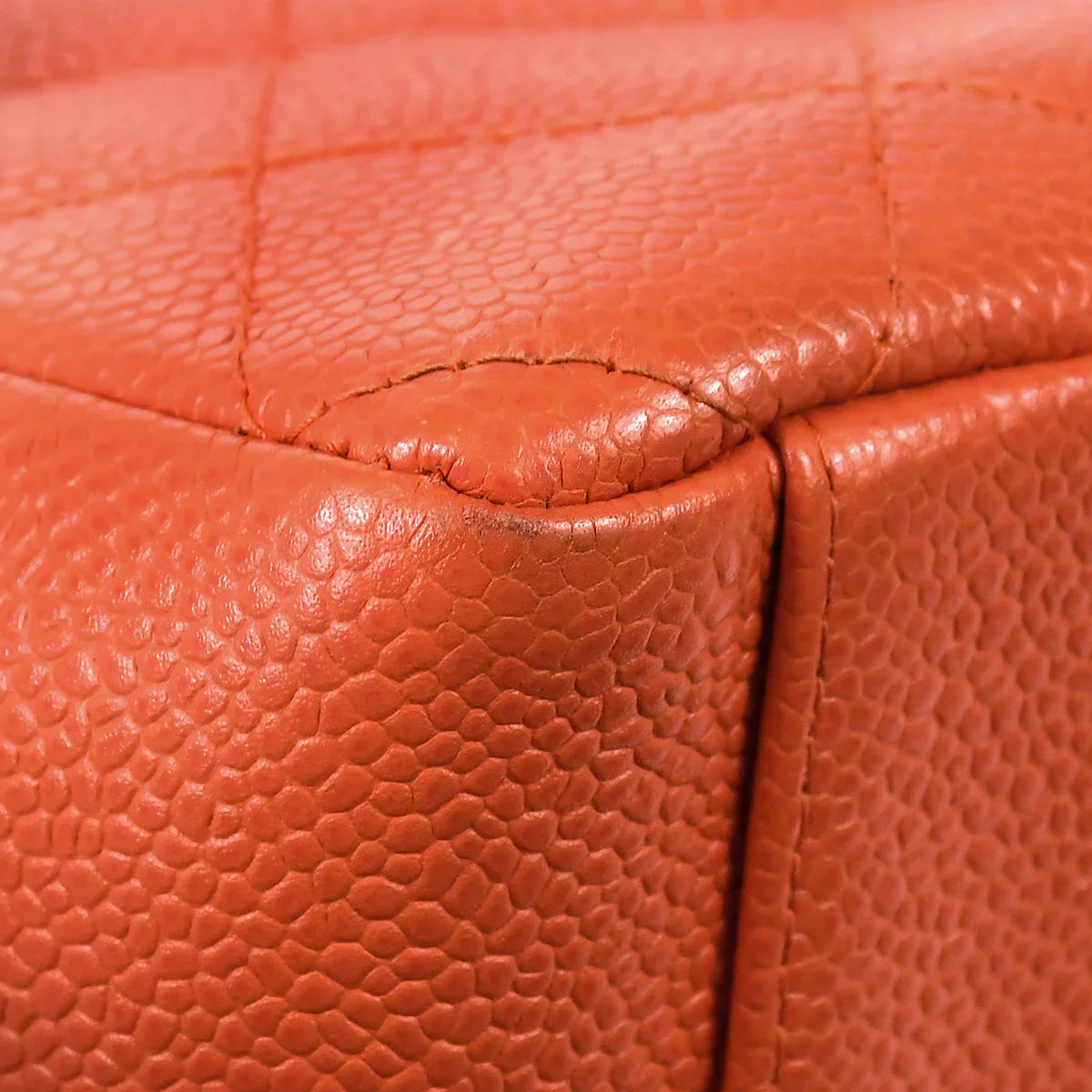 Chanel 2003-2004 Petite Shopping Tote PST Peach Orange Caviar