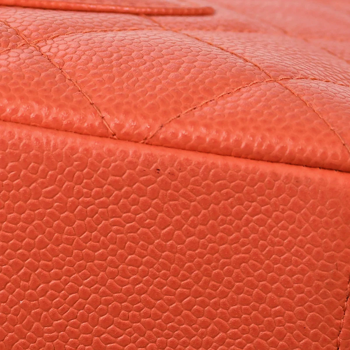 Chanel 2003-2004 Petite Shopping Tote PST Peach Orange Caviar
