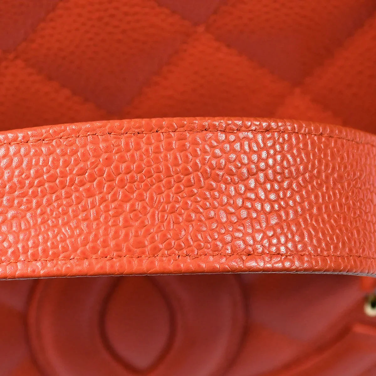 Chanel 2003-2004 Petite Shopping Tote PST Peach Orange Caviar
