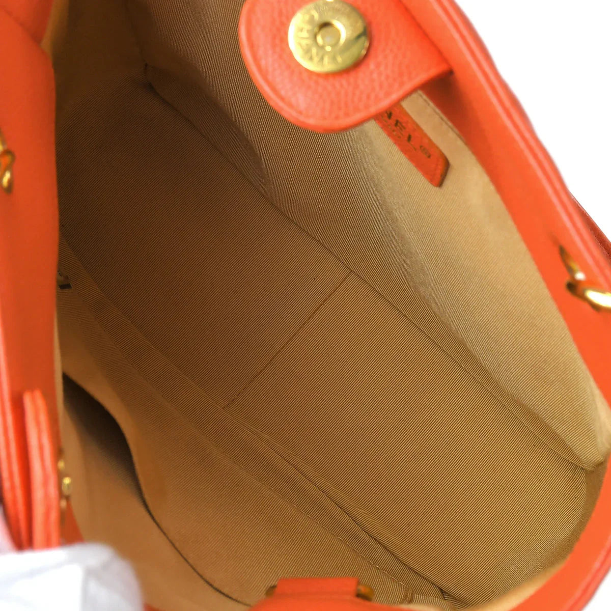 Chanel 2003-2004 Petite Shopping Tote PST Peach Orange Caviar