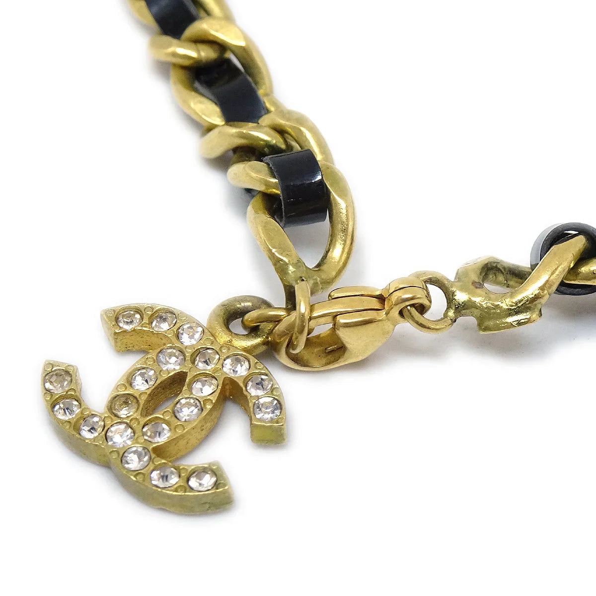 Chanel 1995 Spring Crystal & Gold CC Anklet 95P