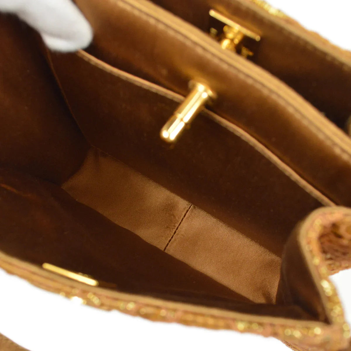 Chanel * 1997-1999 Double Sided Turnlock Handbag Satin Lace