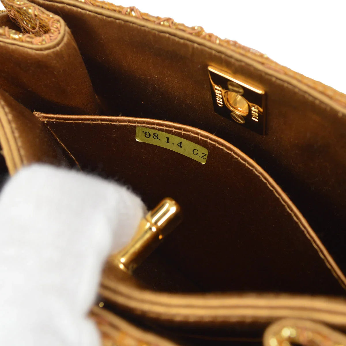 Chanel * 1997-1999 Double Sided Turnlock Handbag Satin Lace