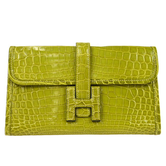 Hermes * Jije Duo Clutch Handbag Anis Green Niloticus Crocodile – AMORE  Vintage Tokyo