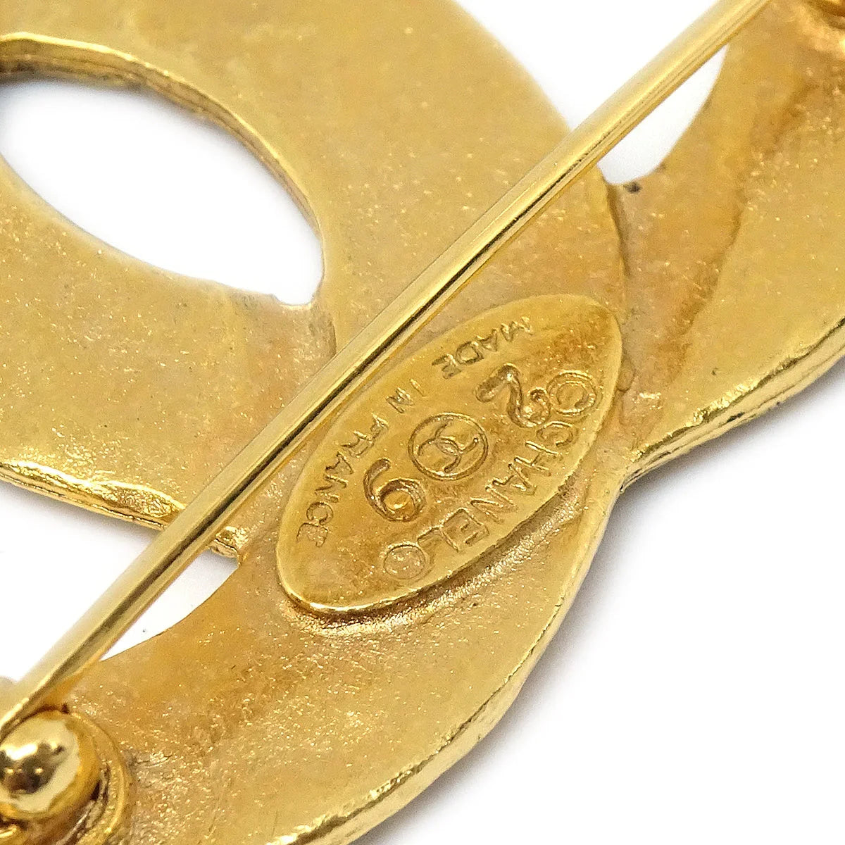 Chanel 1994 Woven CC Brooch Pin Gold 1262