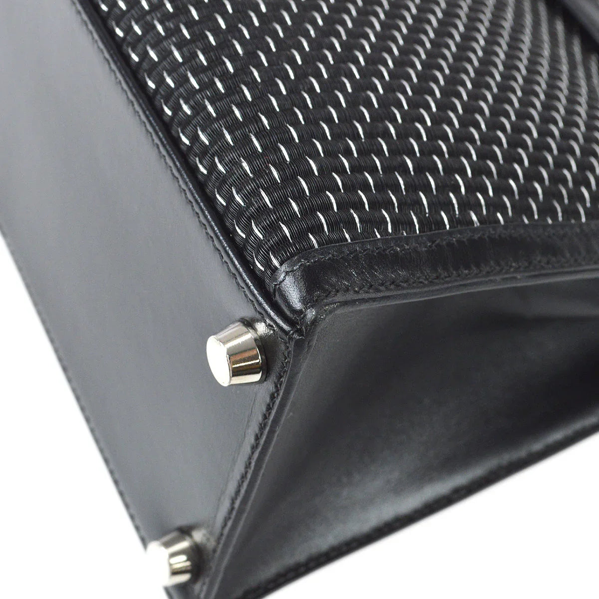 Hermes * 1999 Kelly 25 Sellier Black Metal Crinolin