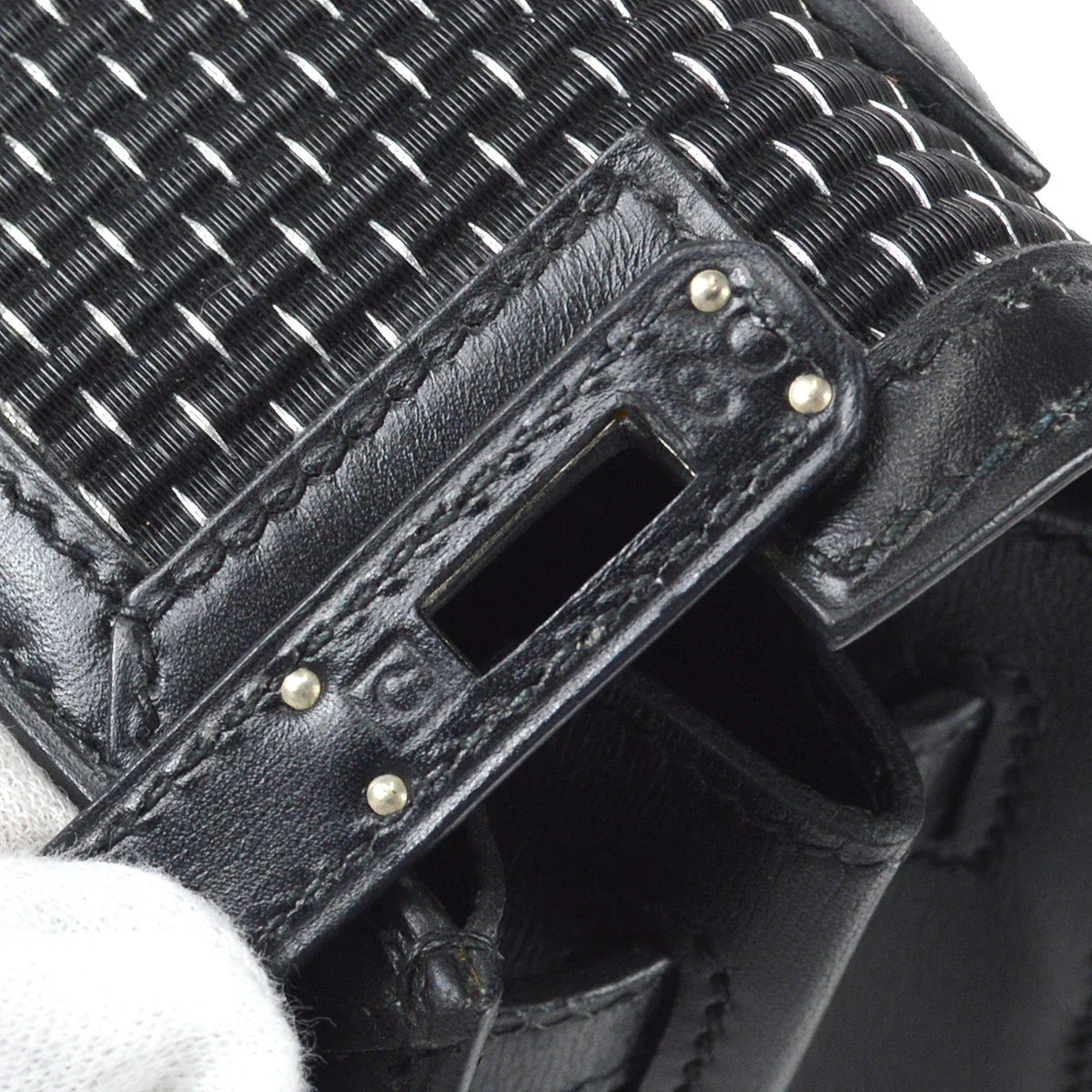 Hermes * 1999 Kelly 25 Sellier Black Metal Crinolin