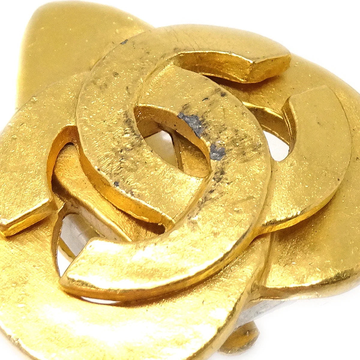 Chanel Heart Earrings Gold Clip-On 97P