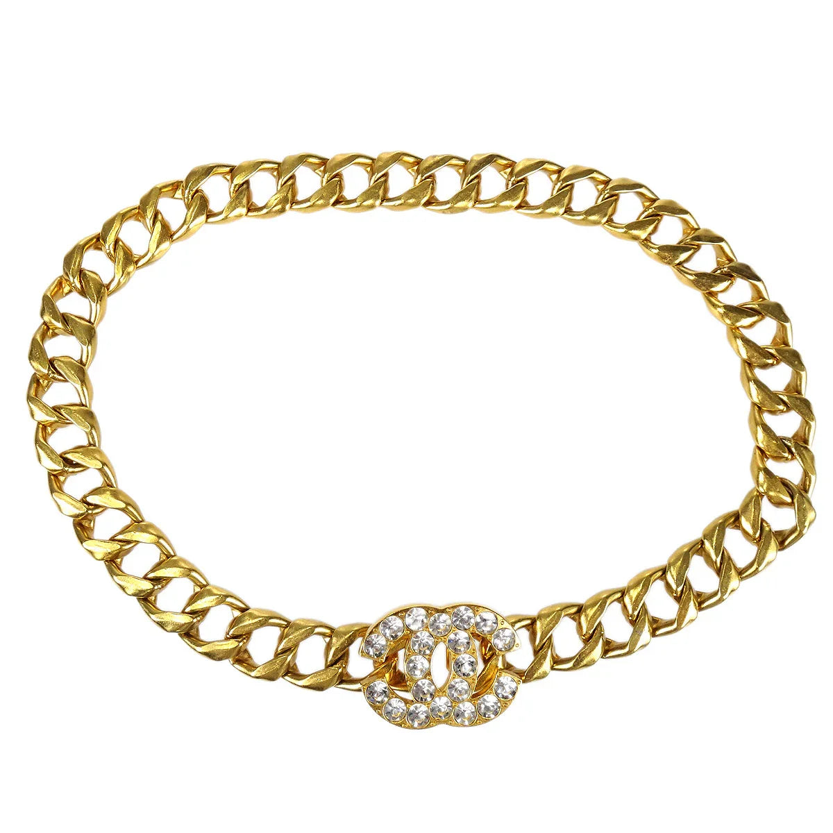 Chanel 1995 Crystal & Gold CC Chain Belt 95P