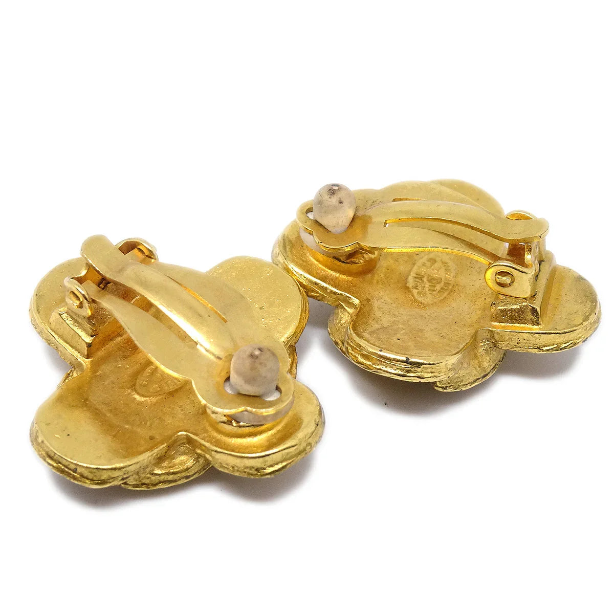 Chanel Cross Earrings Clip-On Gold 94A