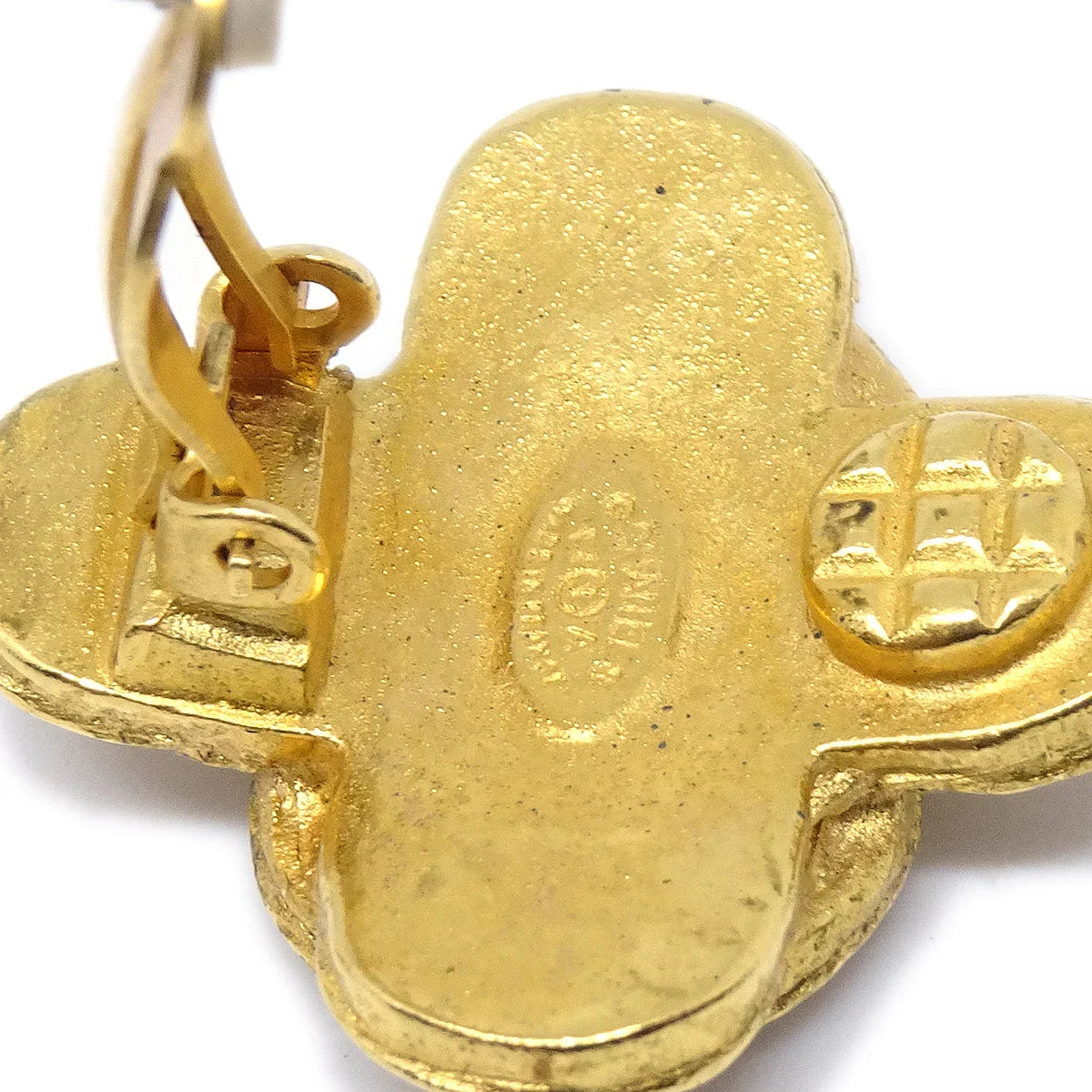 Chanel Cross Earrings Clip-On Gold 94A