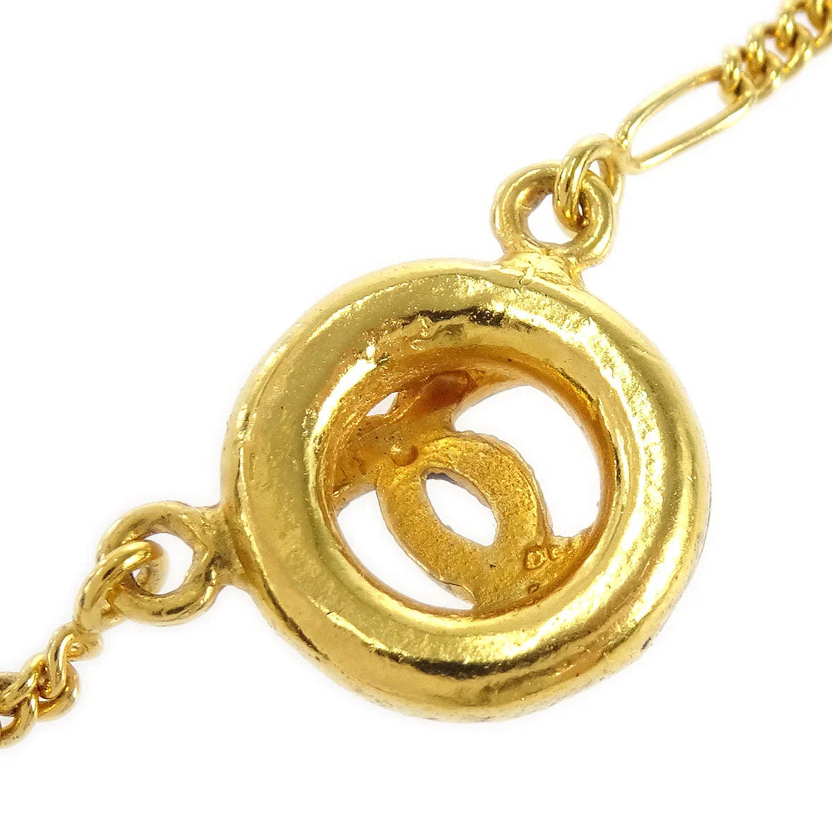 Chanel 1983 Round CC Gold Chain Pendant Necklace