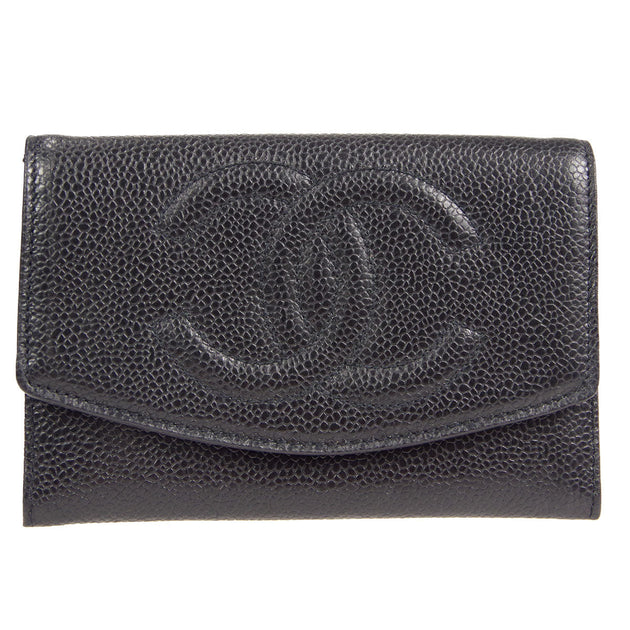 Chanel Timeless CC Zipped Organizer Wallet Long Black in Caviar