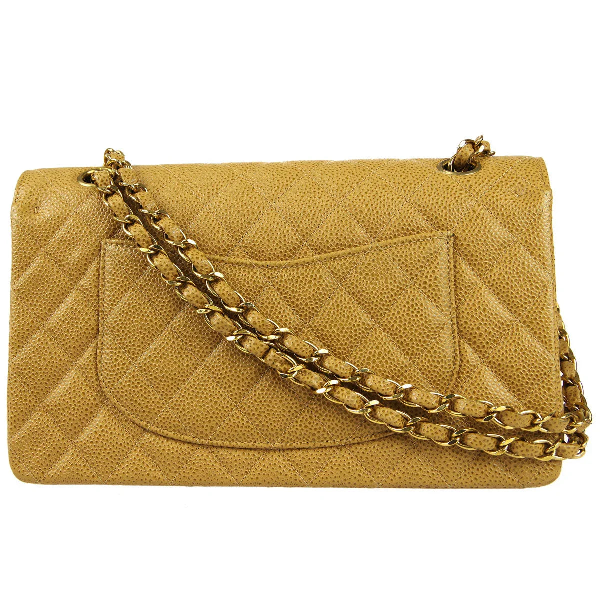 Chanel 2000-2001 Classic Double Flap Medium Beige Caviar