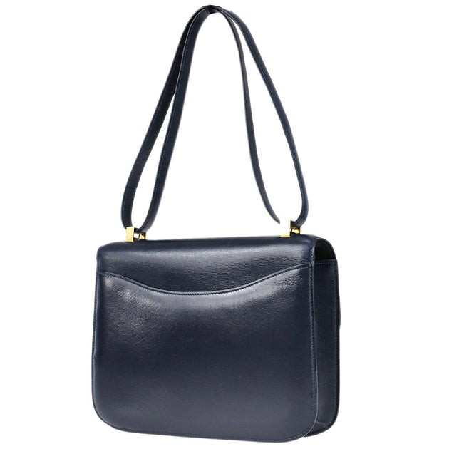 Hermes Constance Constance23 〇Jstamp Box Calf Leather Shoulder Bag Navy