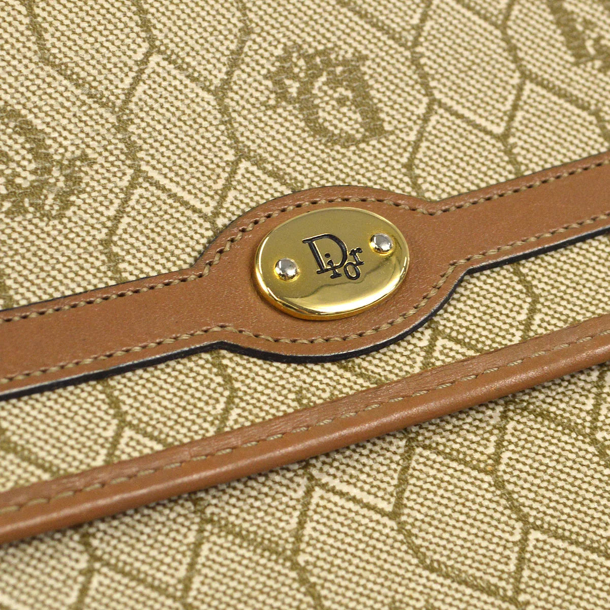 Christian Dior 1980s Honeycomb Clutch Bag Beige