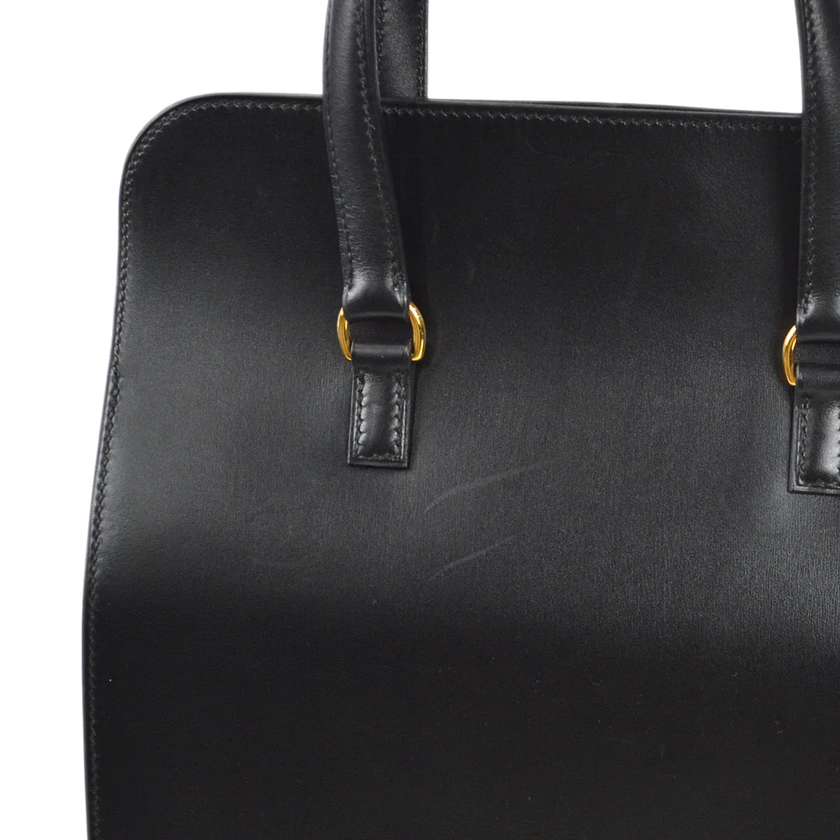 Hermes 2002 Toolbox Handbag Black Box Calf
