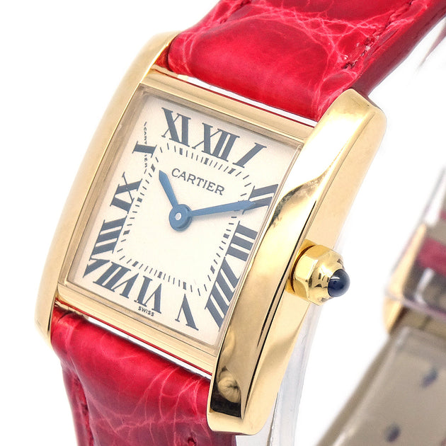 Cartier tank red on sale strap