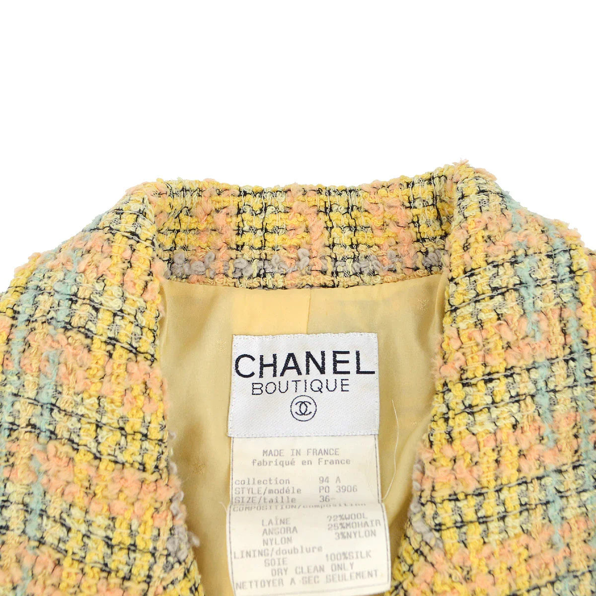 Chanel Fall 1994 single-breasted tweed jacket #36