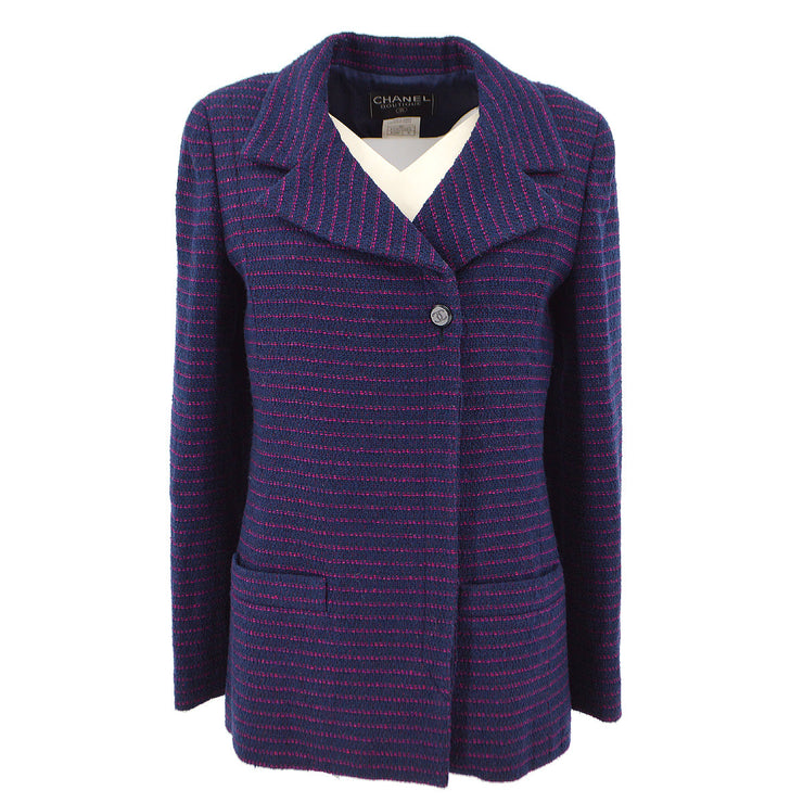 Chanel 1998 Fall asymmetric wool-blend jacket #36