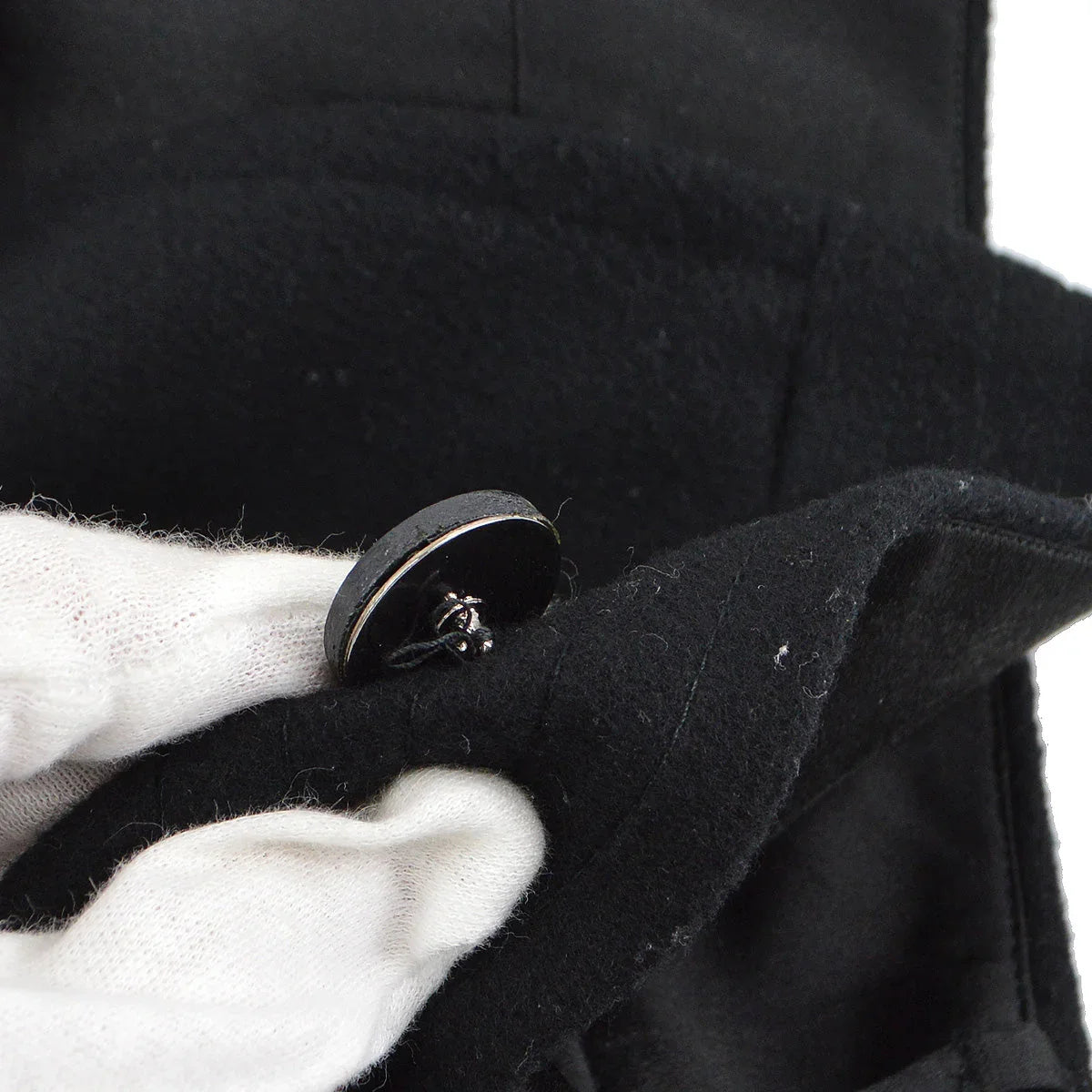 Chanel 2001 Fall buttoned A-line cashmere wrap skirt #34