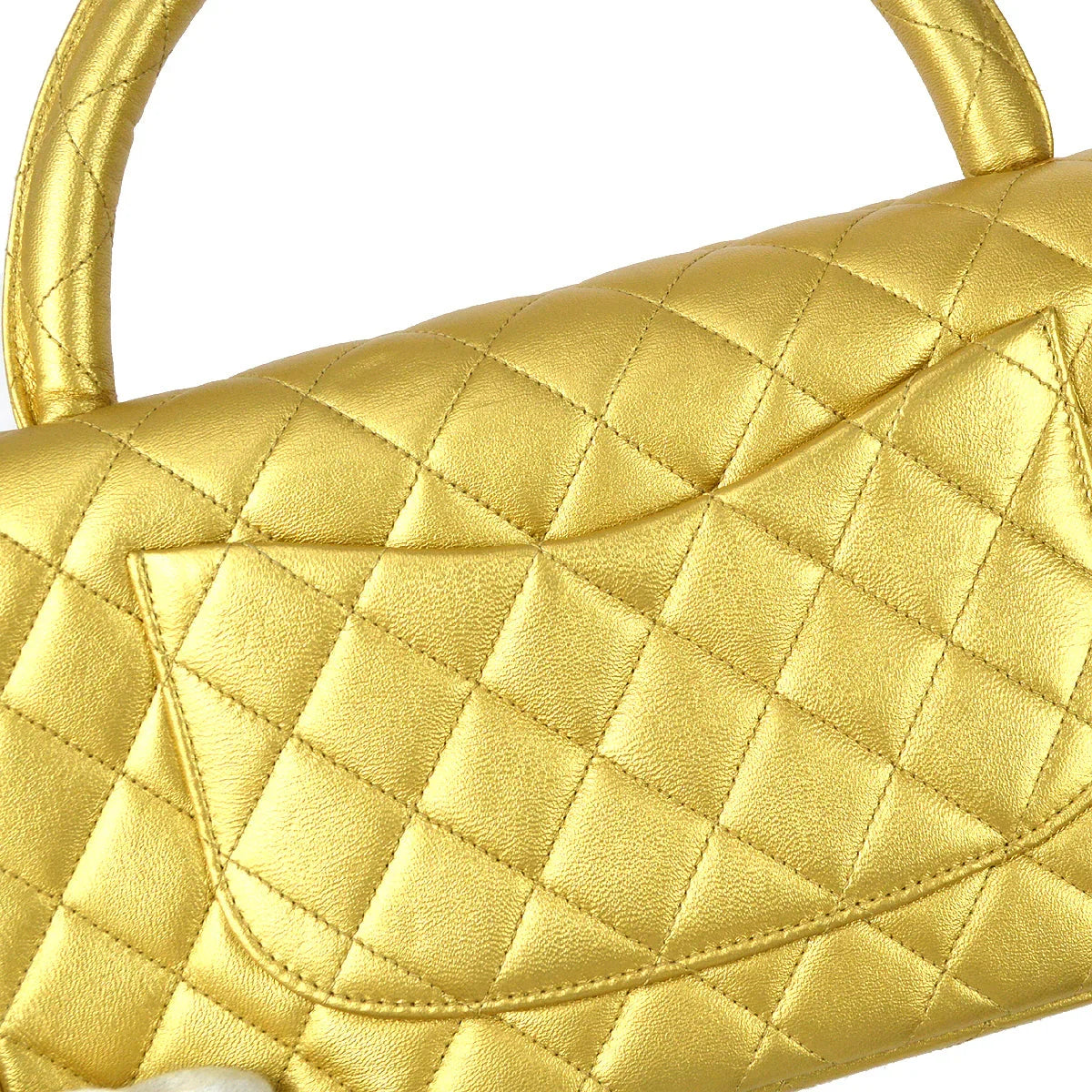 Chanel 1991-1994 Classic Flap Handbag Gold Lambskin