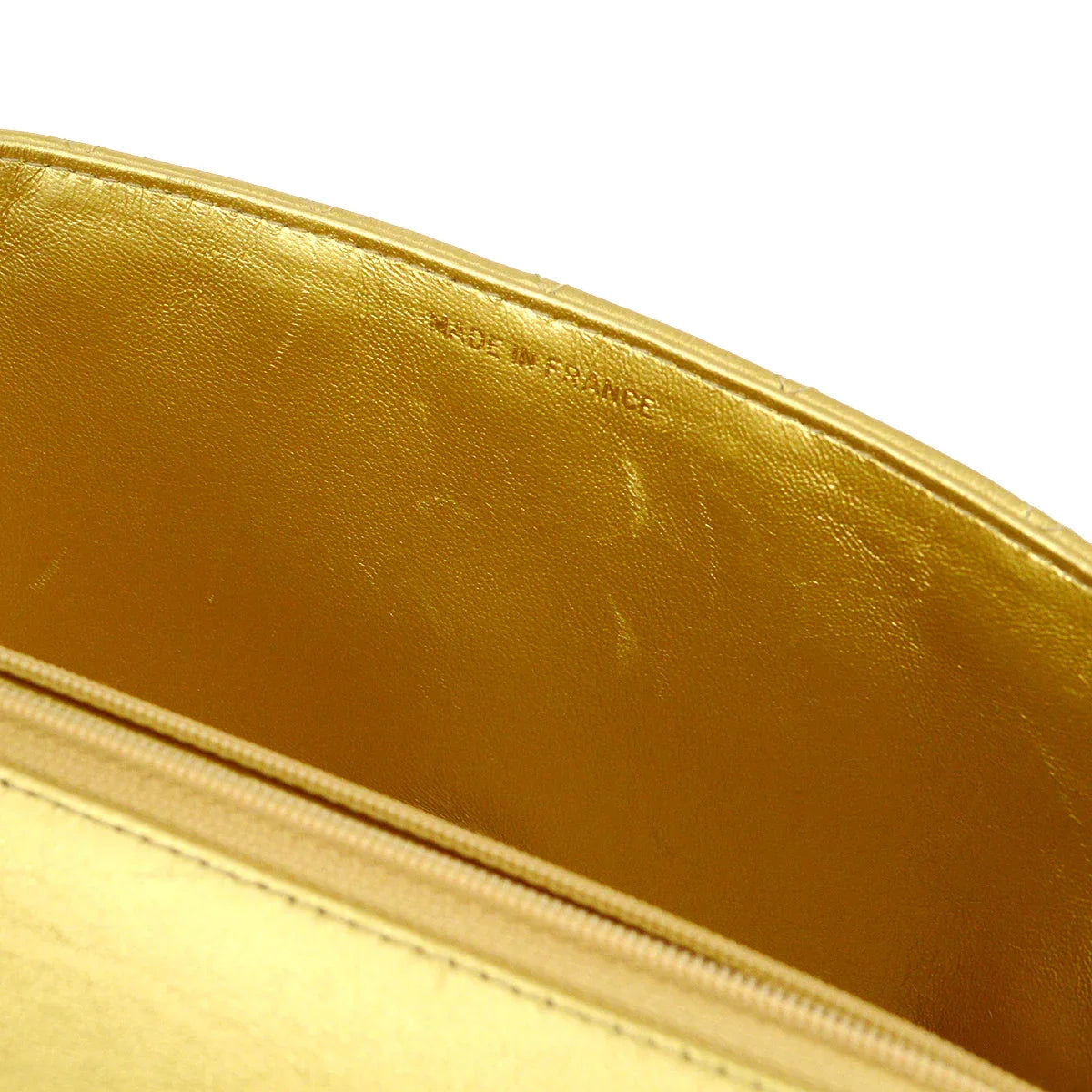 Chanel 1991-1994 Classic Flap Handbag Gold Lambskin