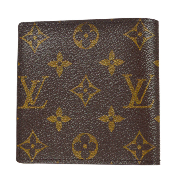 Louis Vuitton Trifold Wallet Monogram Portefeuille Double V Compact Black X  Brown Leather Canvas