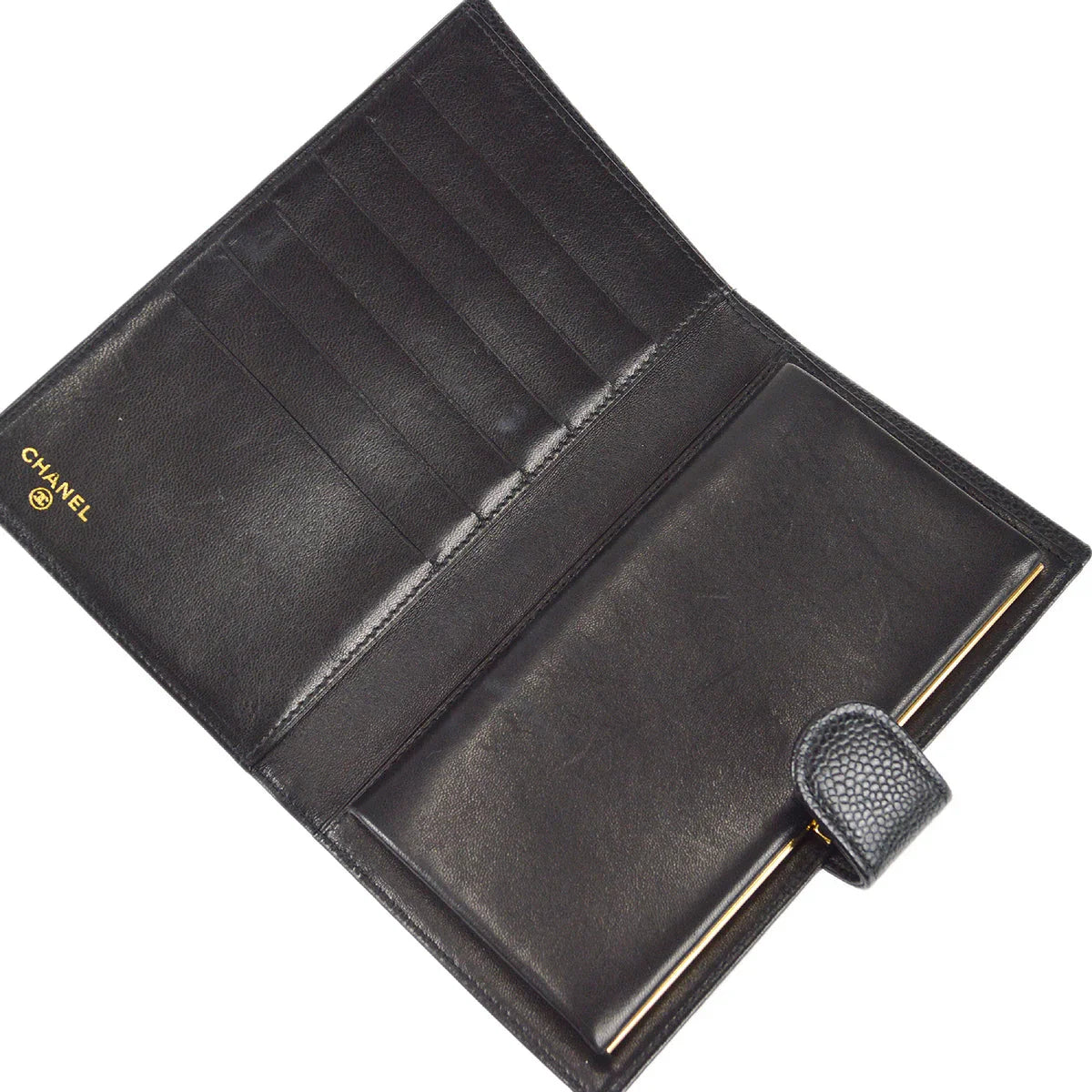 Chanel 2001-2003 Timeless Long Wallet Black Caviar