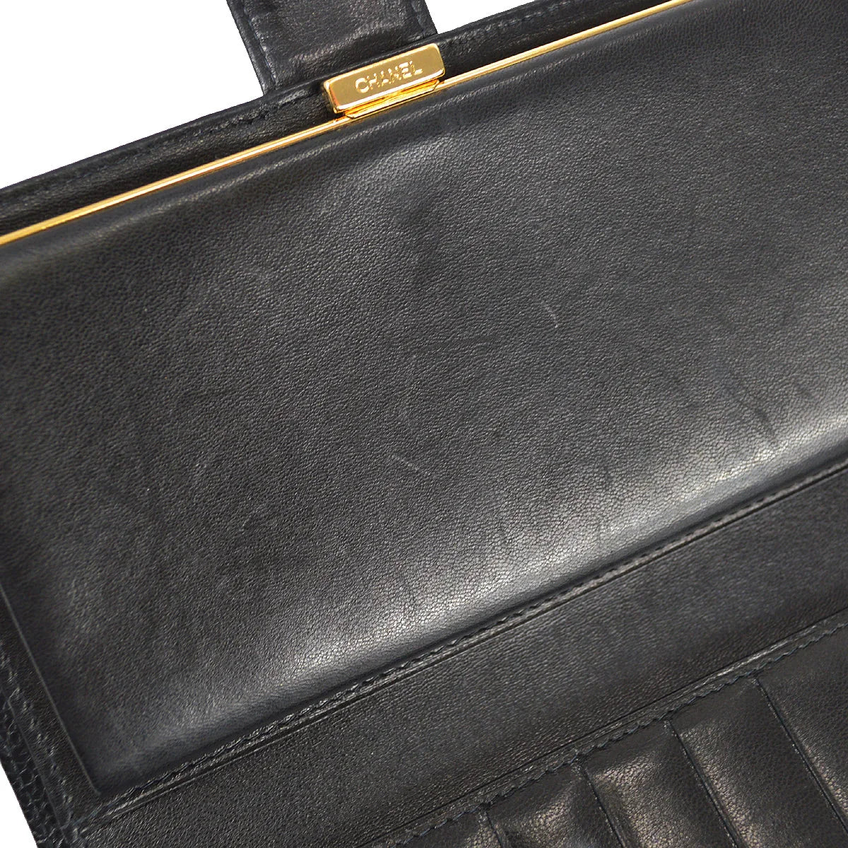 Chanel 2001-2003 Timeless Long Wallet Black Caviar