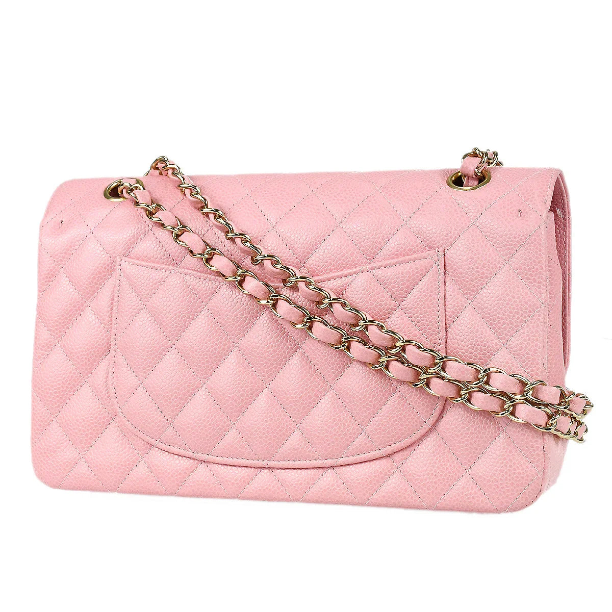 Chanel 2003-2004 Classic Double Flap Medium Pink Caviar