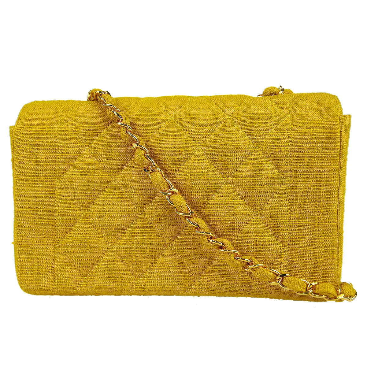 Chanel * 1991-1994 Diana Small Yellow Linen
