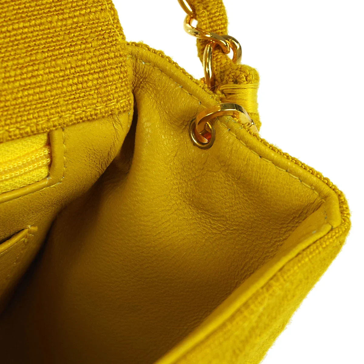 Chanel * 1991-1994 Diana Small Yellow Linen