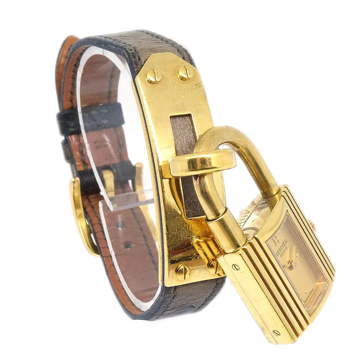 爱马仕·凯利(Hermes Kelly)观看Etoupe Gray Ostrich