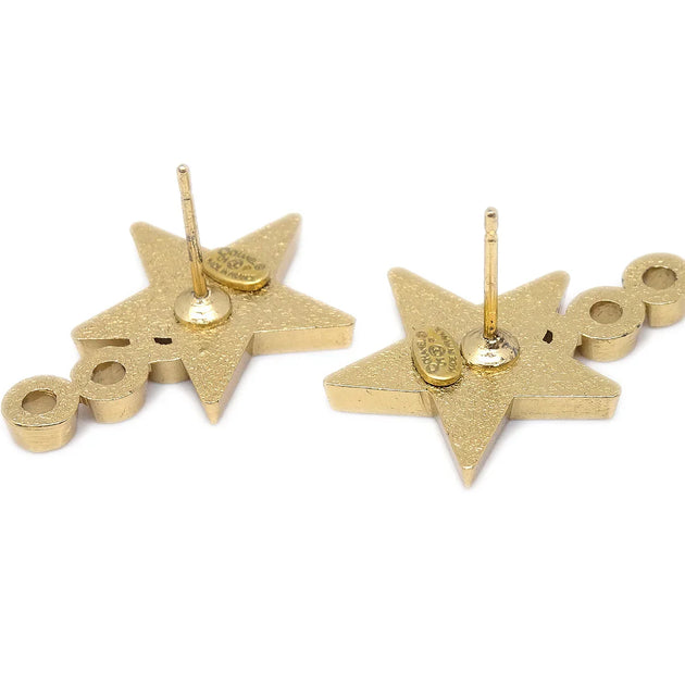 Chanel Star Piercing Earrings Gold 01P AMORE Vintage Tokyo