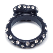 Chanel 2002 Crystal & Black CC Ring #53