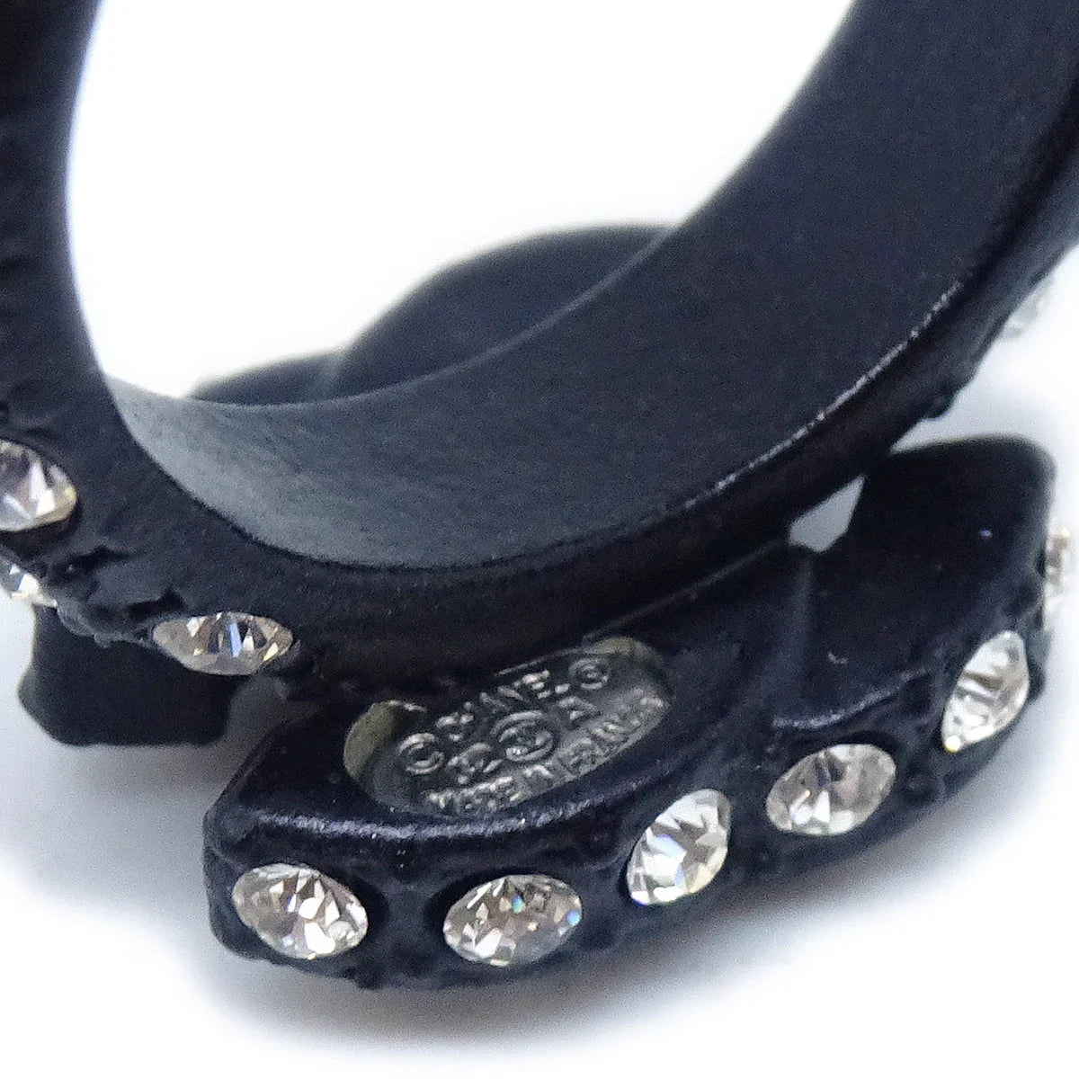 Chanel 2002 Crystal & Black CC Ring #53