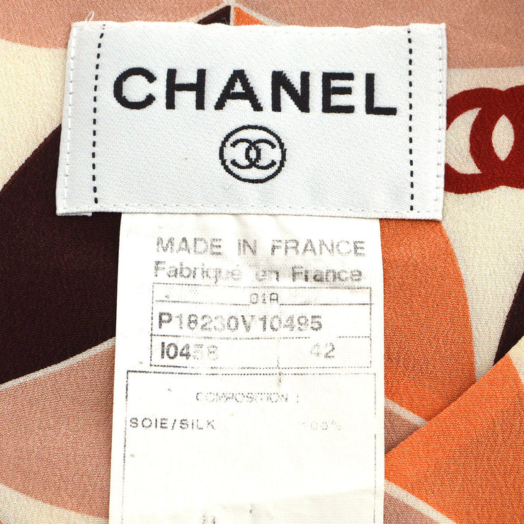 Chanel 2001 Fall CC geometric-print silk top #42
