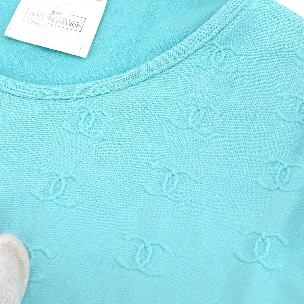 Chanel spring 1997 CC logo-embroidered cropped T-shirt #40