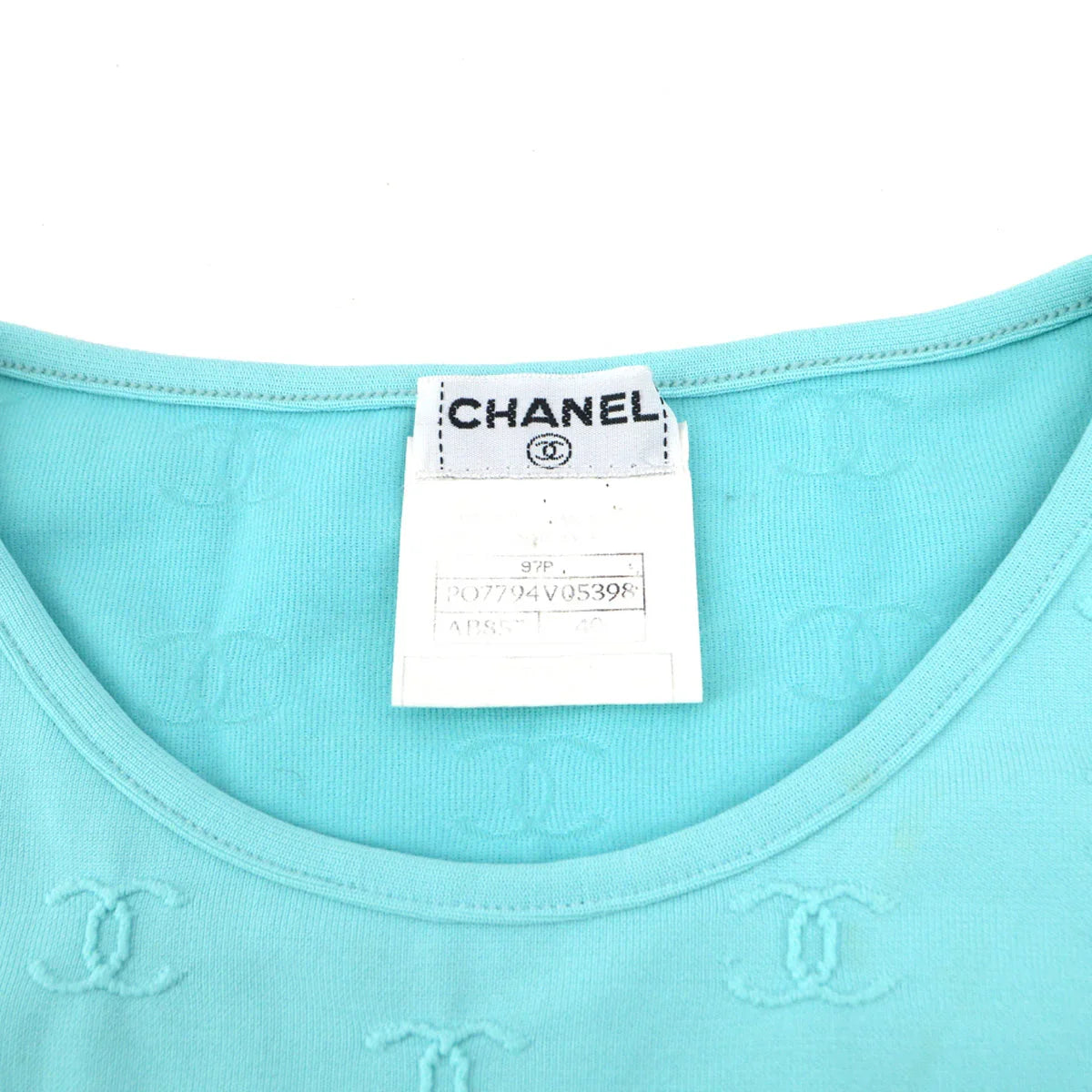 Chanel spring 1997 CC logo-embroidered cropped T-shirt #40