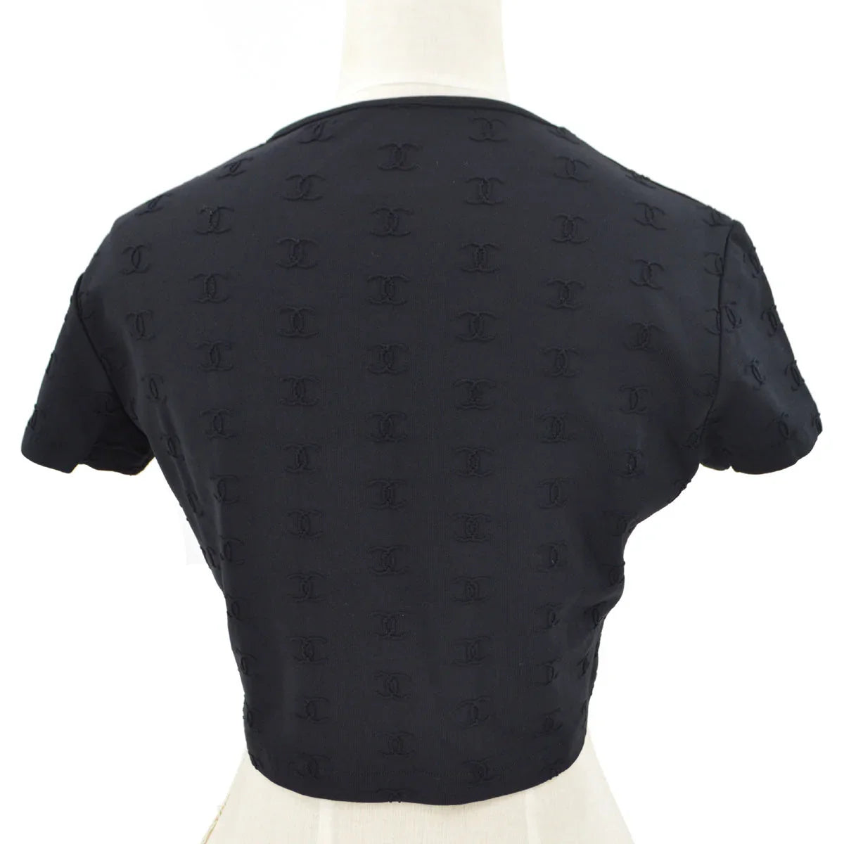 Chanel 1997 Spring CC logo-embroidered cropped T-shirt #42