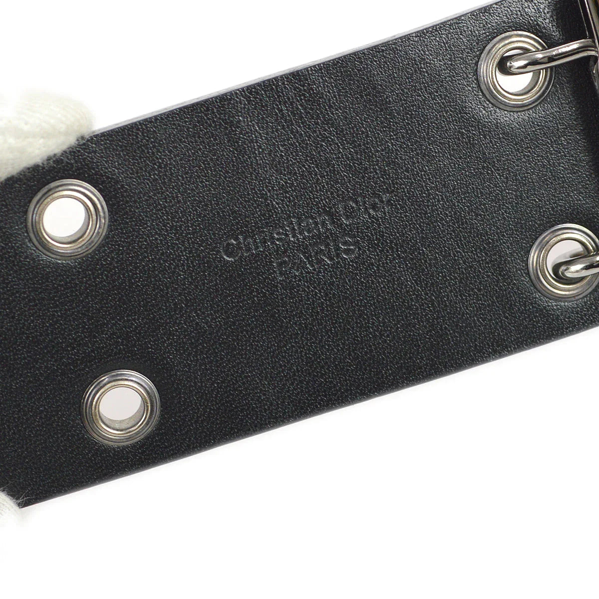 Christian Dior 2002 Twin Pochette Belt Bum Bag Black Black#85