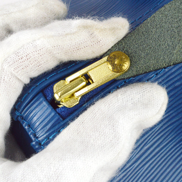 LOUIS VUITTON LV Alma Hand Bag Epi Leather Blue Gold France M52145