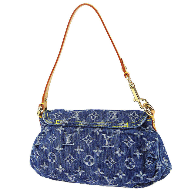 Louis Vuitton Vintage Blue Denim Pleaty Bag Monogram