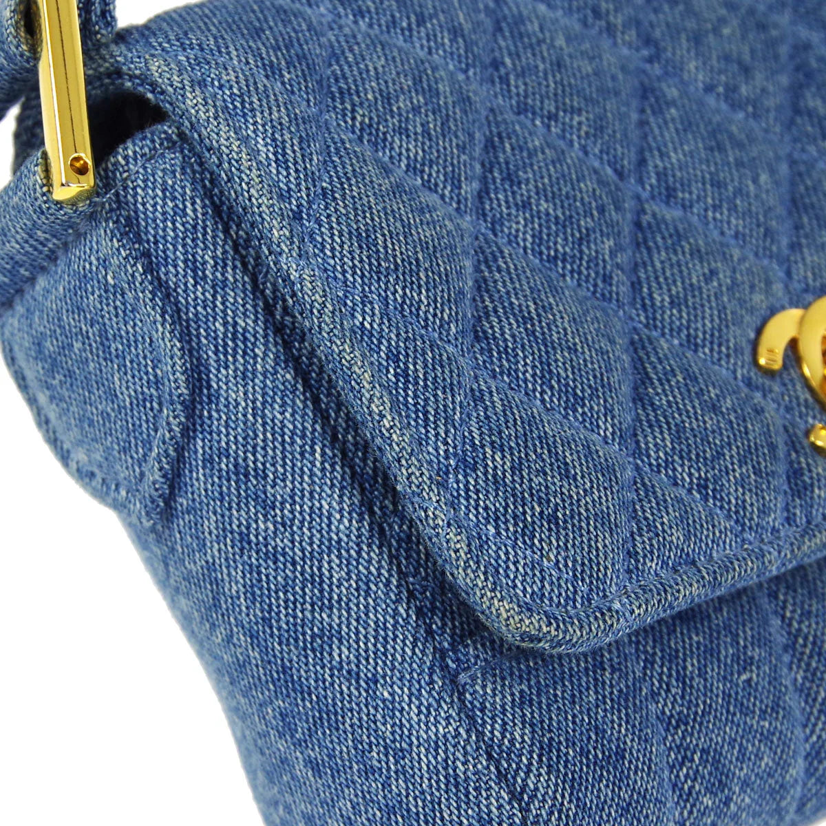 Chanel * 1989-1991 Denim Straight Flap Shoulder Bag